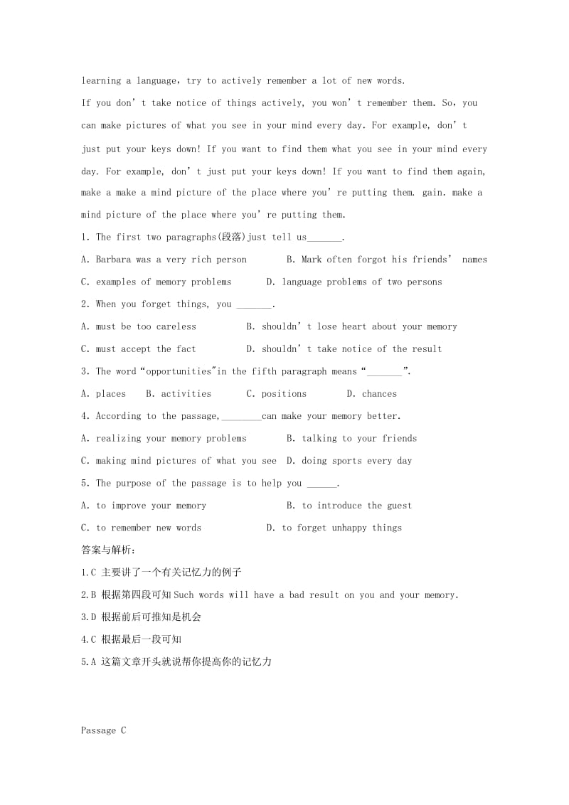 2019版中考英语二轮复习阅读理解优编题(IV).doc_第3页