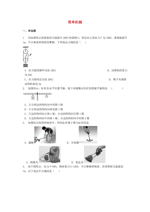 備戰(zhàn)2019中考物理專題練習(xí) 簡單機(jī)械（含解析）.doc