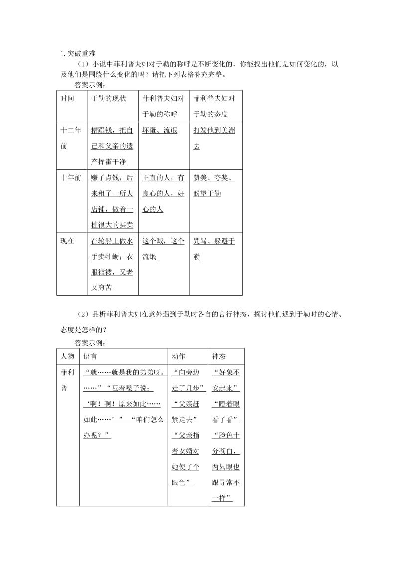 九年级语文上册第四单元15我的叔叔于勒教案新人教版.doc_第3页