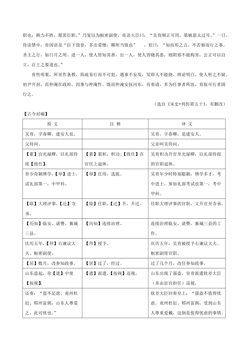 中考语文 古诗文归纳梳理 13 吴育传.doc_第2页