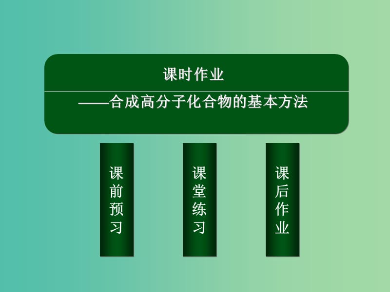 2018-2019学年高中化学 第五章 进入合成有机高分子化合物的时代 5.1 合成高分子化合物的基本方法课件 新人教版选修5.ppt_第3页