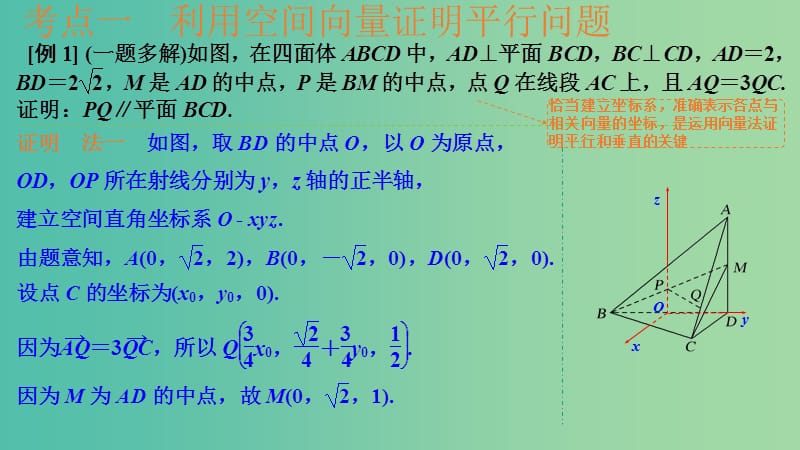 2020版高考数学一轮总复习 第八章 立体几何 第7节 立体几何中的向量方法（第2课时）证明平行与垂直课件.ppt_第3页