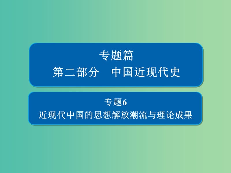 2019版高考历史二轮复习第二部分中国近现代史专题6近现代中国的思想解放潮流与理论成果课件.ppt_第1页