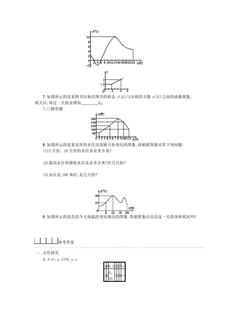 2019春八年级数学下册 19 一次函数 19.1 变量与函数 19.1.2 函数的图象（第1课时）学案 （新版）新人教版.doc_第3页