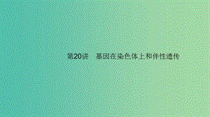 2020版高考生物大一輪復(fù)習(xí) 第6單元 孟德?tīng)柖膳c伴性遺傳 20 基因在染色體上和伴性遺傳課件 新人教版.ppt