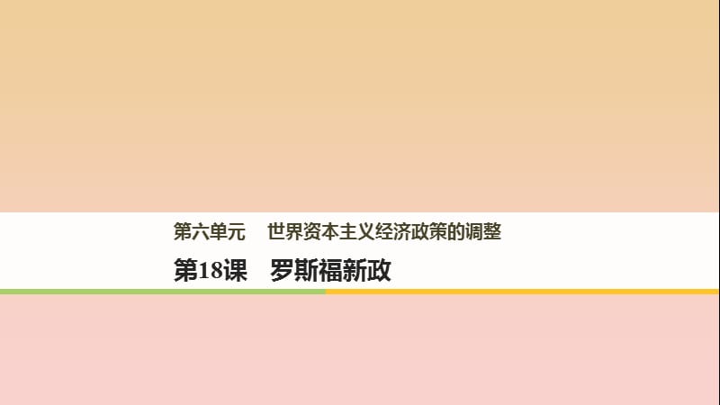 2017-2018學年高中歷史 第六單元 世界資本主義經濟政策的調整 第18課 羅斯福新政課件 新人教版必修2.ppt_第1頁