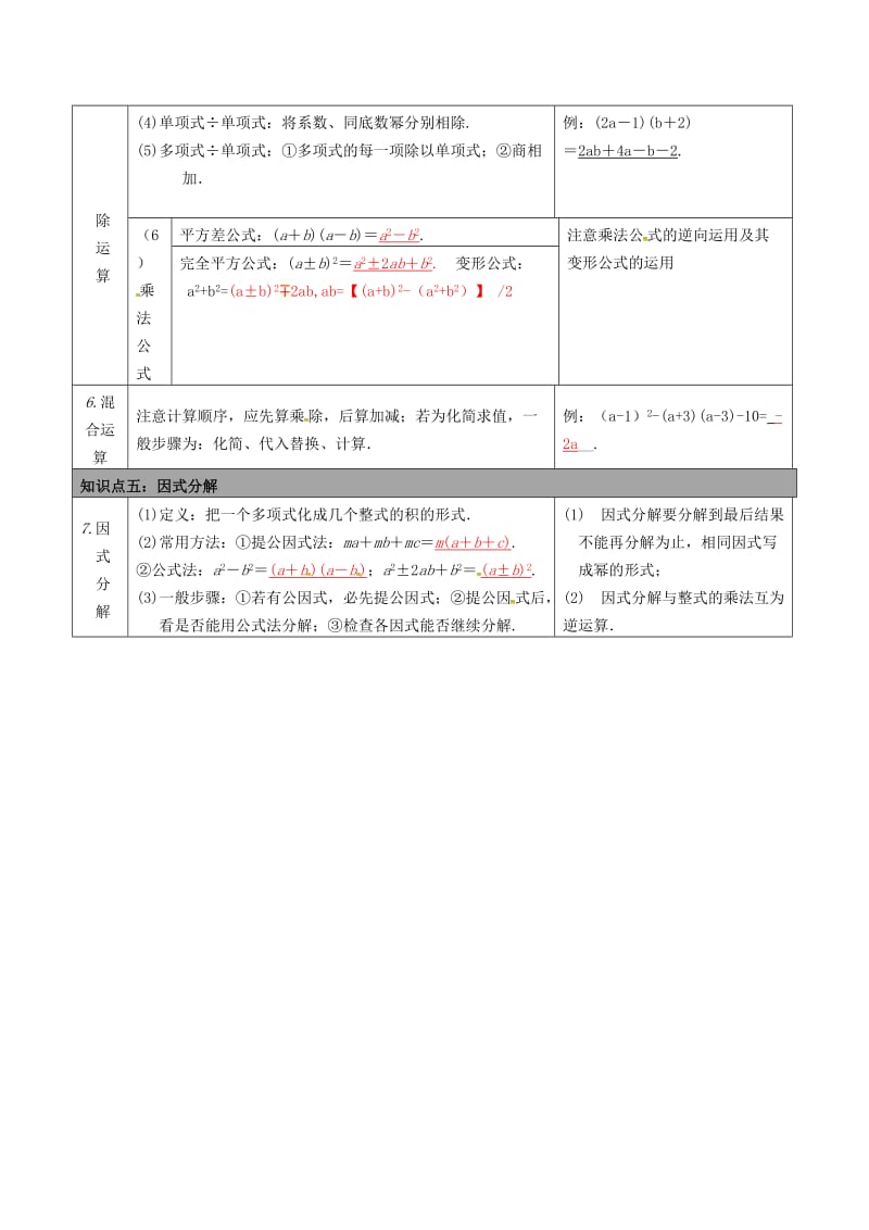 2019版中考数学总复习 第2讲 整式与因式分解.doc_第2页