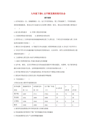 2019年春九年級歷史下冊 第六單元 冷戰(zhàn)結(jié)束后的世界 6.22 不斷發(fā)展的現(xiàn)代社會提升檢測 新人教版.doc