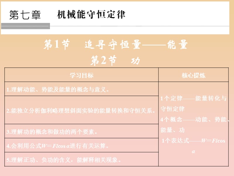 2017-2018学年高中物理 第7章 机械能守恒定律 第1节 追寻守恒量——能量 第2节 功课件 新人教版必修2.ppt_第1页