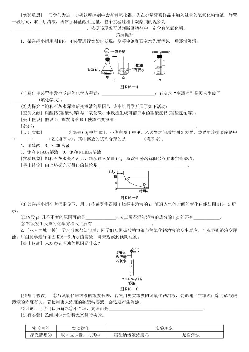 北京市中考化学基础复习 课时训练（十六）实验原理与科学探究练习.doc_第3页