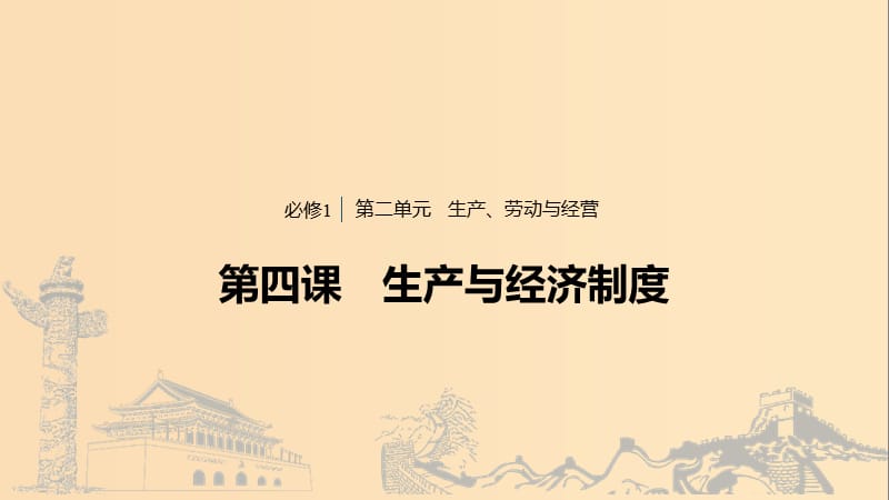 （浙江专用版）2020版高考政治大一轮复习 第二单元 生产、劳动与经营 第四课 生产与经济制度课件.ppt_第1页