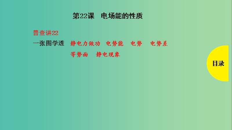 2019版高考物理總復(fù)習(xí) 第22課 電場(chǎng)能的性質(zhì)課件.ppt_第1頁(yè)