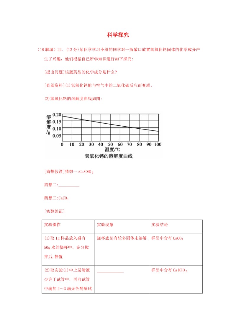 中考化学真题分类汇编 3 化学实验与探究 考点17 科学探究 3 物质成分的鉴别 变质的探究.doc_第1页