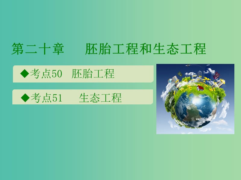 600分考点 700分考法（A版）2019版高考生物总复习 第二十章 胚胎工程和生态工程课件.ppt_第1页