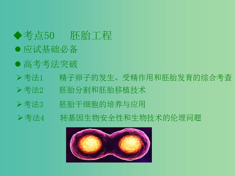 600分考点 700分考法（A版）2019版高考生物总复习 第二十章 胚胎工程和生态工程课件.ppt_第2页