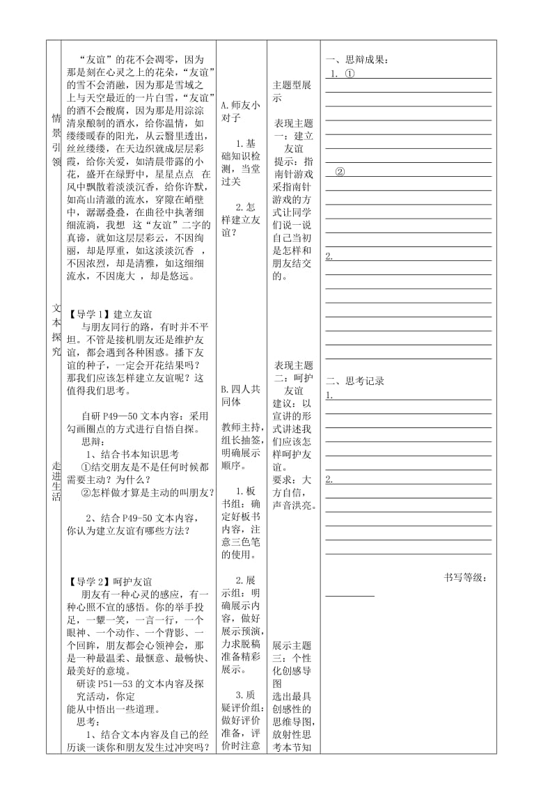 七年级道德与法治上册 第二单元 友谊的天空 第五课 交友的智慧 第1框 让友谊之树常青学案 新人教版 (2).doc_第2页