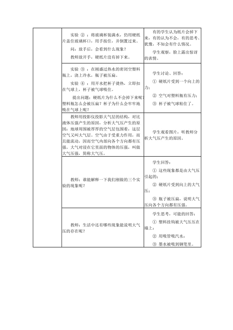 八年级物理下册 第九章 压强 9.4 大气压强教案 教科版.doc_第2页