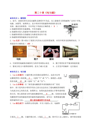 2019年中考物理總復習 效果跟蹤檢測 第20章 電與磁.doc