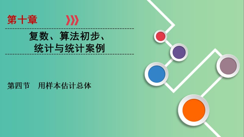 2020高考数学大一轮复习 第十章 复数、算法初步、统计与统计案例 第4节 用样本估计总体课件 文 新人教A版.ppt_第1页