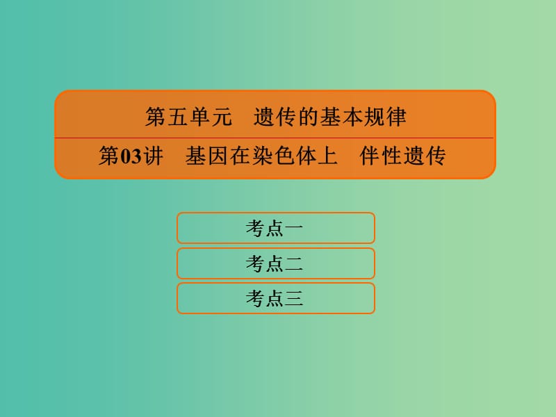 2020高考生物一輪復習 5.3 基因在染色體上 伴性遺傳課件.ppt_第1頁