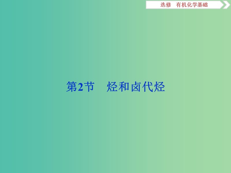 2020版高考化學(xué)大一輪復(fù)習(xí) 選考 有機化學(xué)基礎(chǔ) 3 第2節(jié) 烴和鹵代烴課件 魯科版.ppt_第1頁