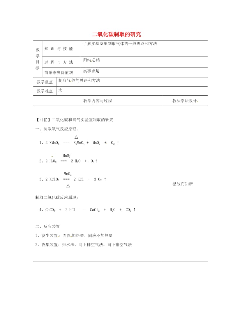 九年级化学上册 第6单元 碳和碳的化合物 6.2 二氧化碳制取的研究（2）教学案新人教版.doc_第1页