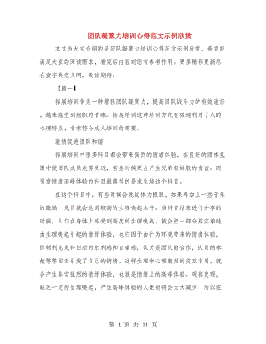 团队凝聚力培训心得范文示例欣赏.doc