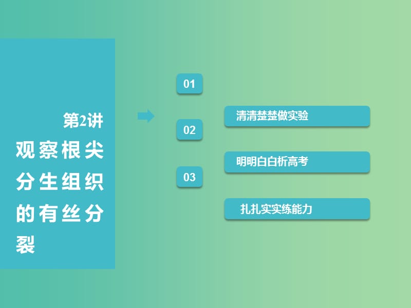 （全国通用版）2019版高考生物一轮复习 第1部分 分子与细胞 第四单元 细胞的生命历程 第2讲 观察根尖分生组织的有丝分裂课件.ppt_第1页