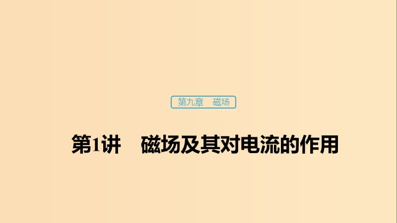 （浙江选考）2020版高考物理大一轮复习 第九章 磁场 第1讲 磁场及其对电流的作用课件.ppt_第1页