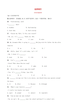 山東省濟(jì)南市2019年中考英語 題型專項(xiàng)復(fù)習(xí) 題型三 選擇填空真題剖析.doc