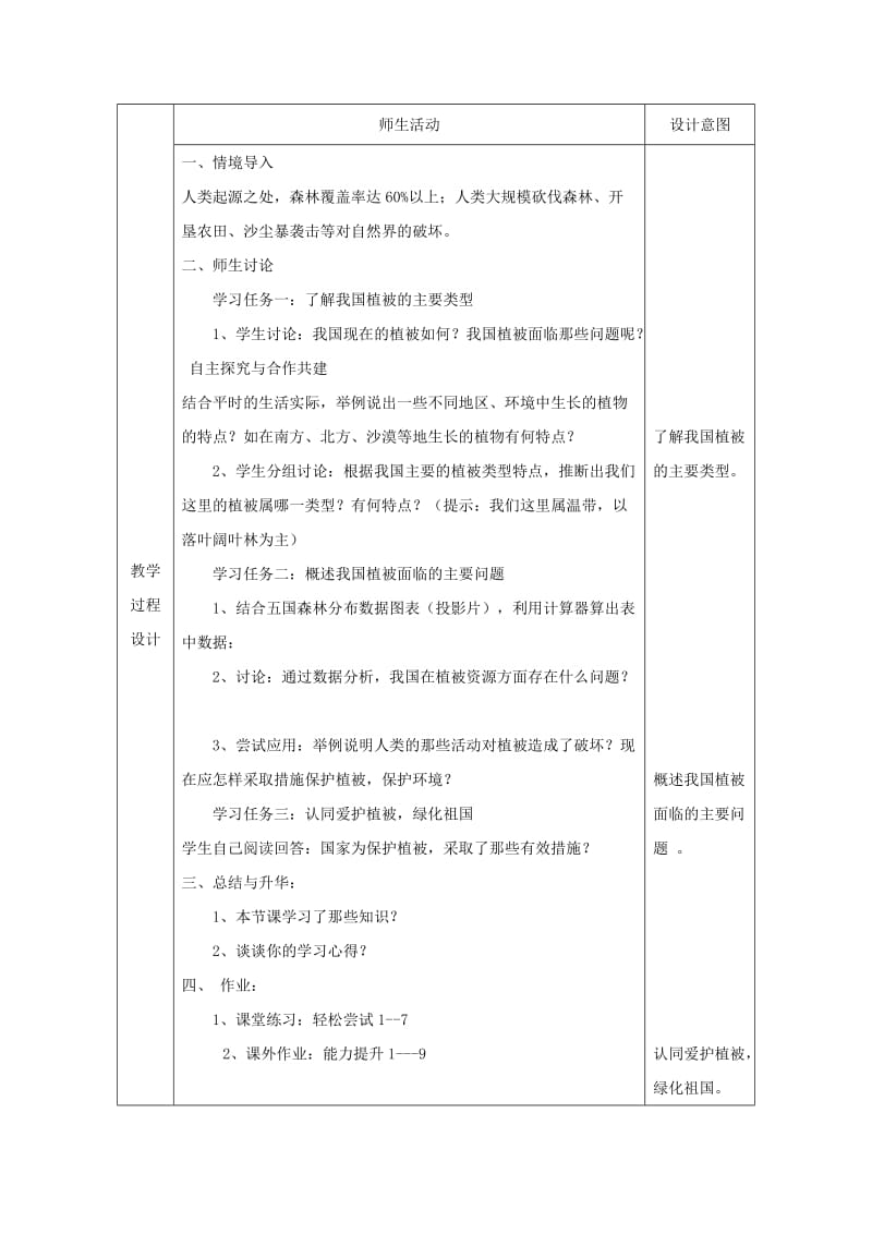 2019版七年级生物上册 3.6爱护植被绿化祖国教案 （新版）新人教版.doc_第2页