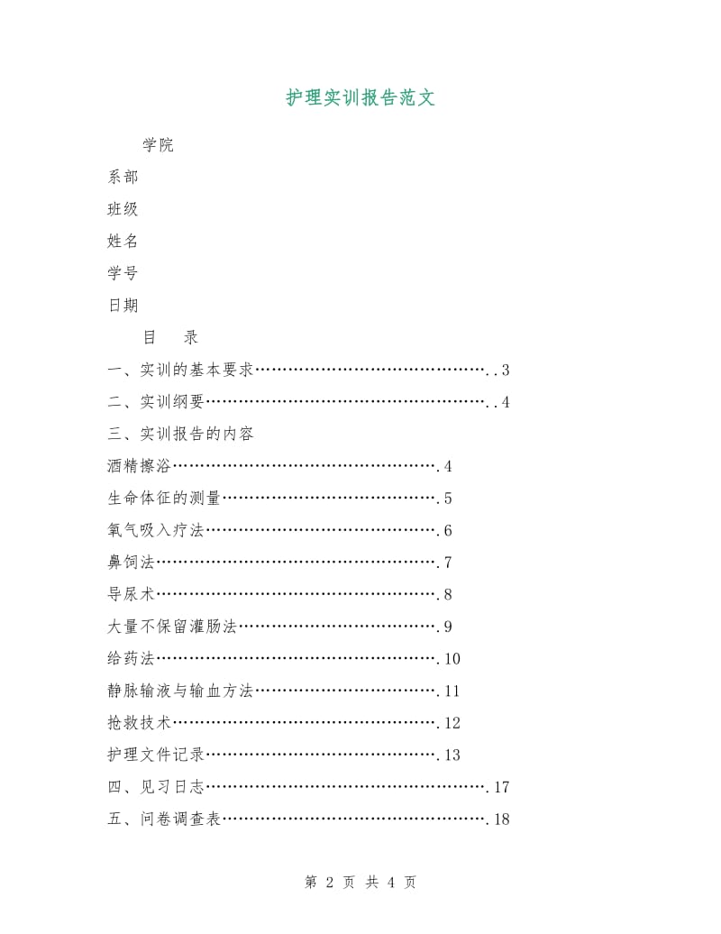 护理实训报告范文.doc_第2页