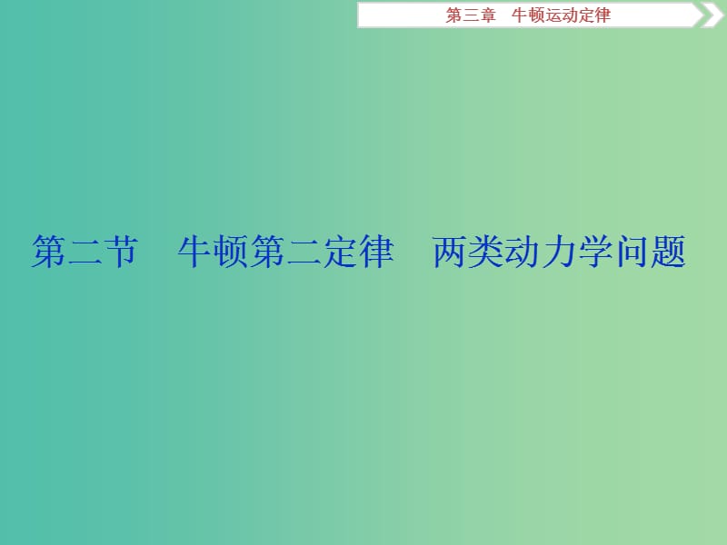 （江蘇專用）2020版高考物理大一輪復(fù)習(xí) 第三章 牛頓運(yùn)動(dòng)定律 第二節(jié) 牛頓第二定律 兩類動(dòng)力學(xué)問(wèn)題課件.ppt_第1頁(yè)