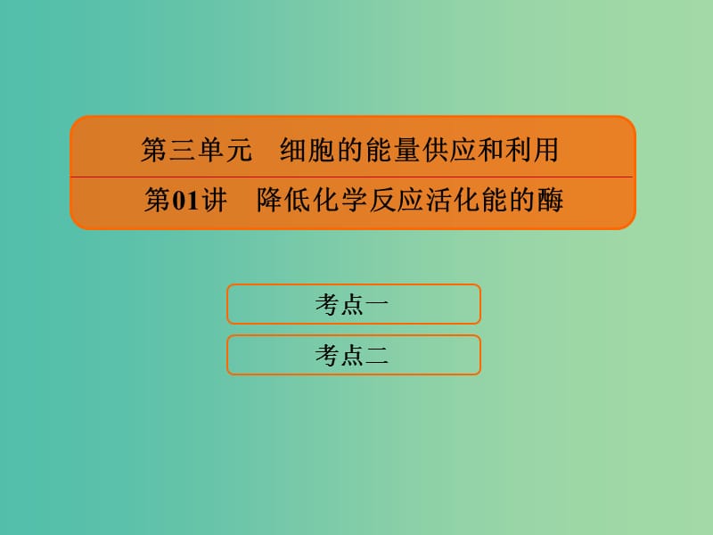 2020高考生物一輪復(fù)習(xí) 3.1 降低化學(xué)反應(yīng)活化能的酶課件.ppt_第1頁