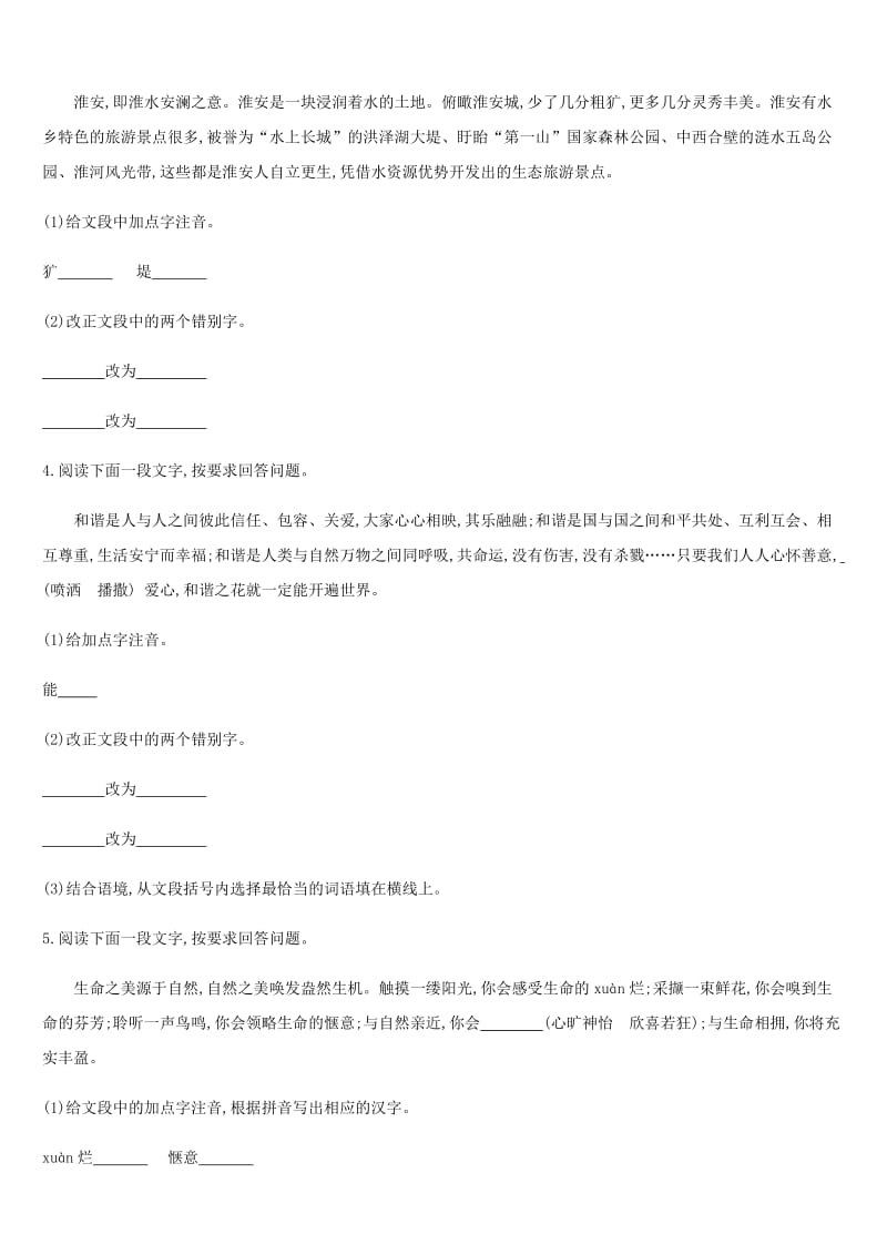 2019年中考语文 专题复习一 积累与运用 专题01 识字与写字专题训练.doc_第2页