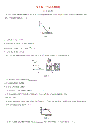 河北省2019年中考化學(xué)復(fù)習(xí) 主題一 身邊的化學(xué)物質(zhì) 專(zhuān)項(xiàng)（七）中和反應(yīng)及探究練習(xí).doc