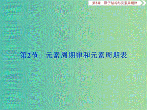 2020版高考化學(xué)大一輪復(fù)習(xí) 第5章 原子結(jié)構(gòu)與元素周期律 3 第2節(jié) 元素周期律和元素周期表課件 魯科版.ppt