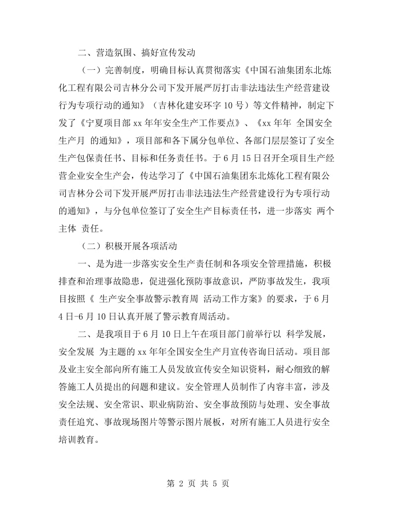 打非治违”自查整改活动工作总结.doc_第2页