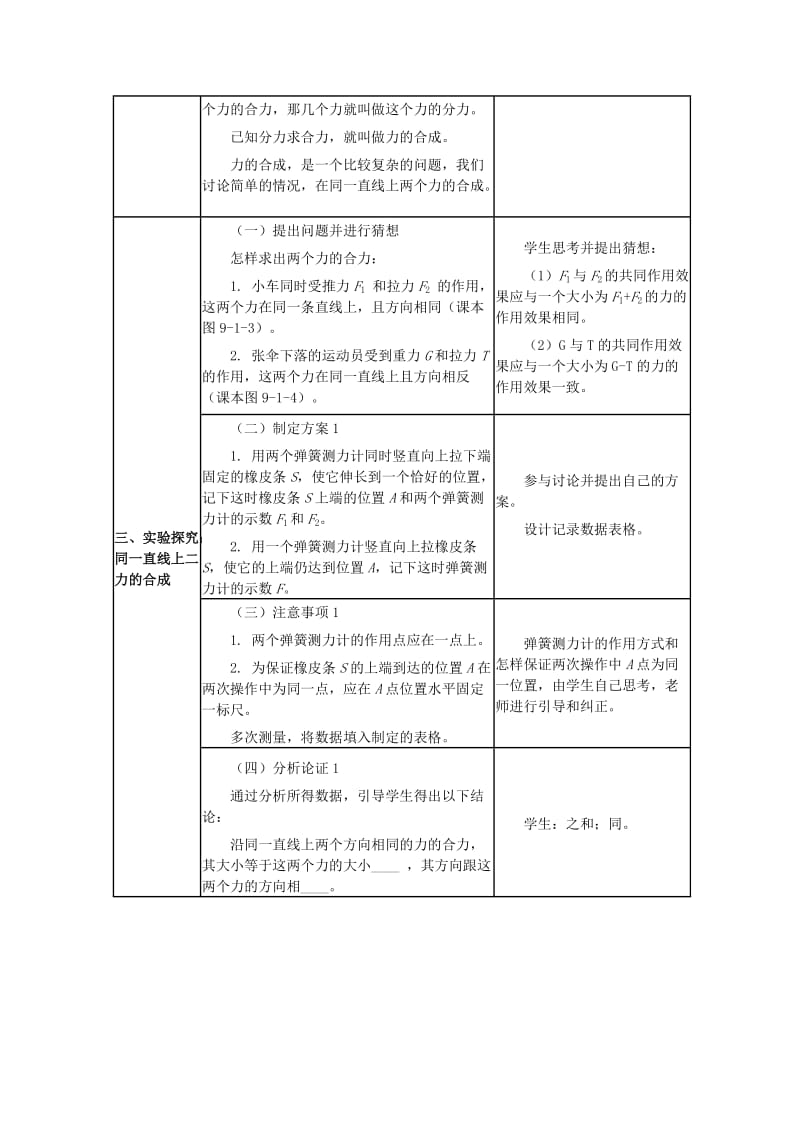 八年级物理下册 8.1 力的合成教案 教科版.doc_第2页