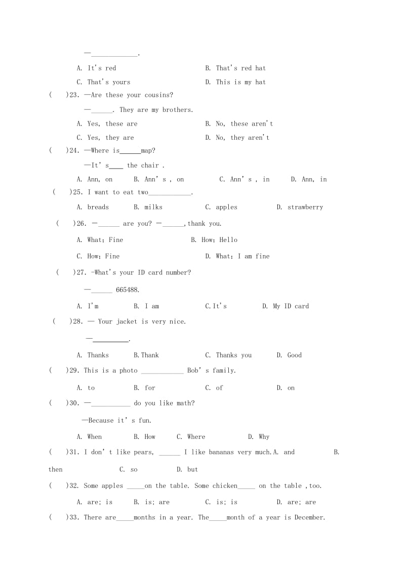 2019版七年级英语上学期期末考试试题 人教新目标版.doc_第3页