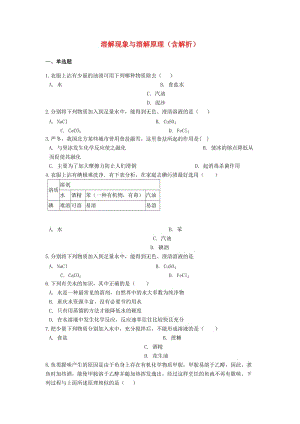 2019中考化學(xué)專題練習(xí) 溶解現(xiàn)象與溶解原理（含解析）.doc