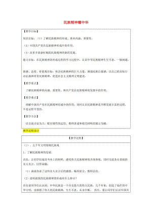 九年级政治全册 第3单元 关注国家的发展 第九课 弘扬和培育民族精神 第1框 民族精神耀中华教案 鲁教版.doc