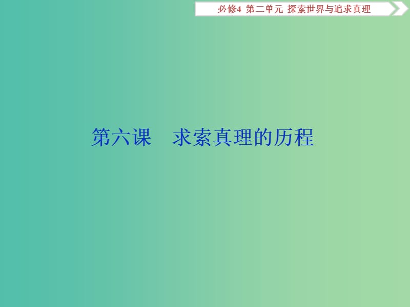 2020版高考政治大一輪復(fù)習(xí) 第二單元 探索世界與追求真理 第六課 求索真理的歷程課件 新人教版必修4.ppt_第1頁(yè)