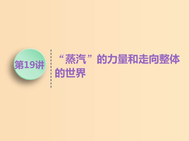 （江苏专版）2020版高考历史一轮复习 模块二 经济成长历程 专题九 走向世界的资本主义市场 第19讲 “蒸汽”的力量和走向整体的世界课件 人民版.ppt_第1页