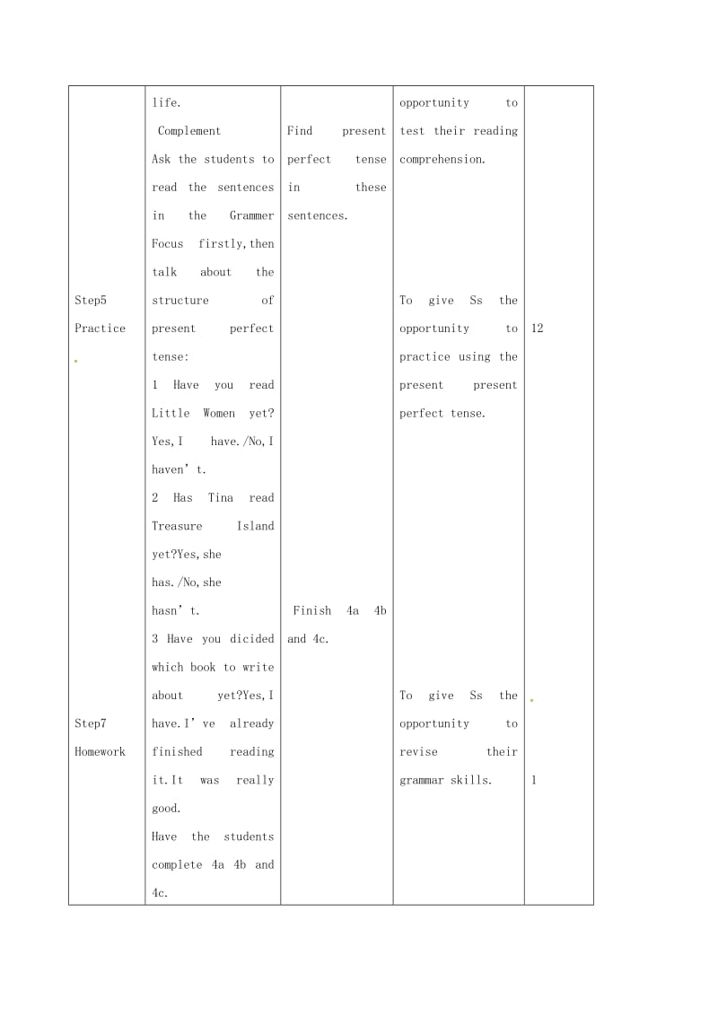 八年级英语下册 Unit 8 Have you read Treasure Island yet Section A（3a-4c）教案 人教新目标版.doc_第3页