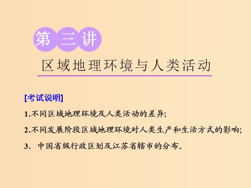 （江苏专用）2020版高考地理一轮复习 第三部分 第二单元 第三讲 区域地理环境与人类活动课件.ppt_第1页