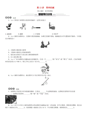 2019年中考物理總復(fù)習(xí) 第13講 簡單機械 第1課時 杠桿和滑輪習(xí)題.doc