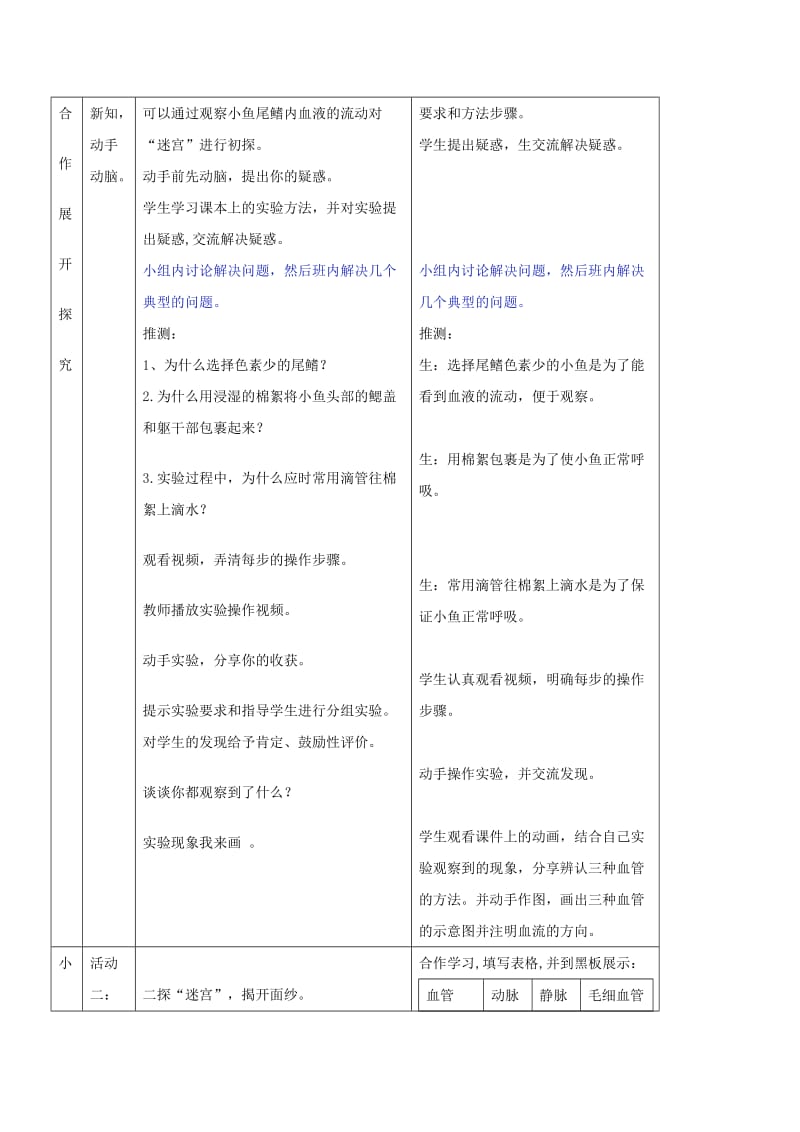 七年级生物上册 4.4.2物质运输的管道教学设计 鲁科版五四制.doc_第2页