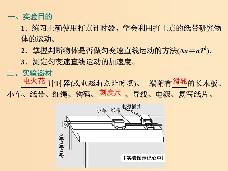 （江苏专版）2020版高考物理一轮复习 第一章 实验一 速度随时间变化的规律课件.ppt_第2页