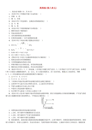 2018-2019學(xué)年九年級(jí)化學(xué)下冊(cè) 第八單元 金屬和金屬材料周周練同步練習(xí) （新版）新人教版.doc